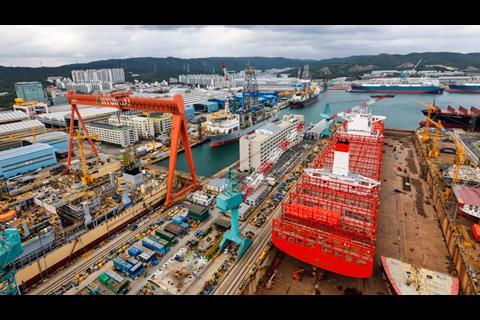 In preparation for its planned merger with DSME, HHI has restructured its shipbuilding firms, including its Ulsan yard (pictured), under its KSOE sub-holding company.
